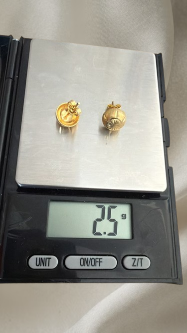 18k Solid Gold Stud Earing Pearl 